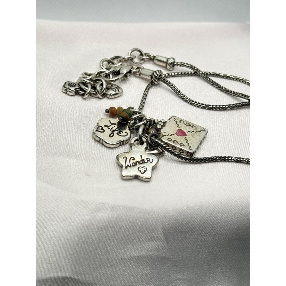 Brighton Havana Colorful Enamel Charm Necklace Retired Flower Heart Star 16-18" - Picture 7 of 8
